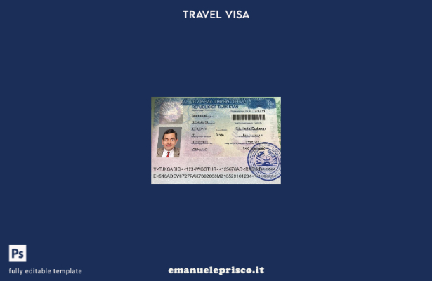 modello di visto di viaggio in Tagikistan in stile verificato